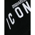 Dsquared2 logo-appliqué knitted scarf - Black