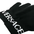 Versace intarsia-knit logo gloves - Black