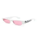 Alexander McQueen Eyewear Graffiti slashed rectangle sunglasses - White