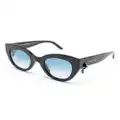 Alexander McQueen Eyewear Skull-pendant round-frame sunglasses - Black