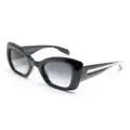 Alexander McQueen Eyewear logo-engraved butterfly-frame sunglasses - Black