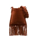 PAULA fringe-detail leather shoulder bag - Brown
