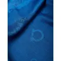 Ferragamo logo-print cotton-cashmere shawl - Blue