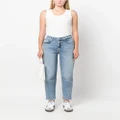 7 For All Mankind logo-patch tapered-leg jeans - Blue