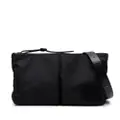Jil Sander leather-trim canvas shoulder bag - Black