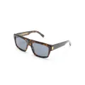 Dunhill tortoiseshell-effect rectangle-frame sunglasses - Brown