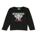 Kenzo Kids logo-print long-sleeve T-shirt - Black