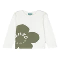 Kenzo Kids logo-print long-sleeve T-shirt - White