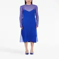 Ferragamo layered-design silk dress - Blue