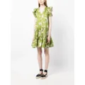 ERDEM floral-print cotton minidress - Green