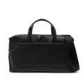 Calvin Klein logo-lettering pebbled laptop bag - Black