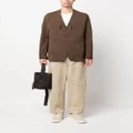 White Mountaineering V-neck long-sleeve jacket - Brown