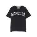 Moncler Enfant logo print short-sleeve T-shirt - Blue