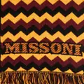 Missoni logo-embroidery frayed scarf - Orange