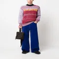 Marni intarsia-knit-logo virgin-wool sweater - Blue