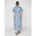 ERDEM Frederick floral-print cotton midi dress - Blue