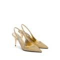 Prada crystal-embellished slingback pumps - Gold