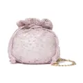 MARCHESA KIDS COUTURE embroidered satin bucket bag - Pink