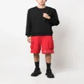 Balmain logo-print cotton cargo shorts - Red