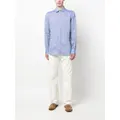 Canali long-sleeve linen shirt - Blue