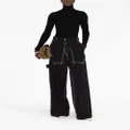 Victoria Beckham merino blend roll-neck sweater - Black