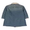 MM6 Maison Margiela Kids shearling-trim logo denim jacket - Blue