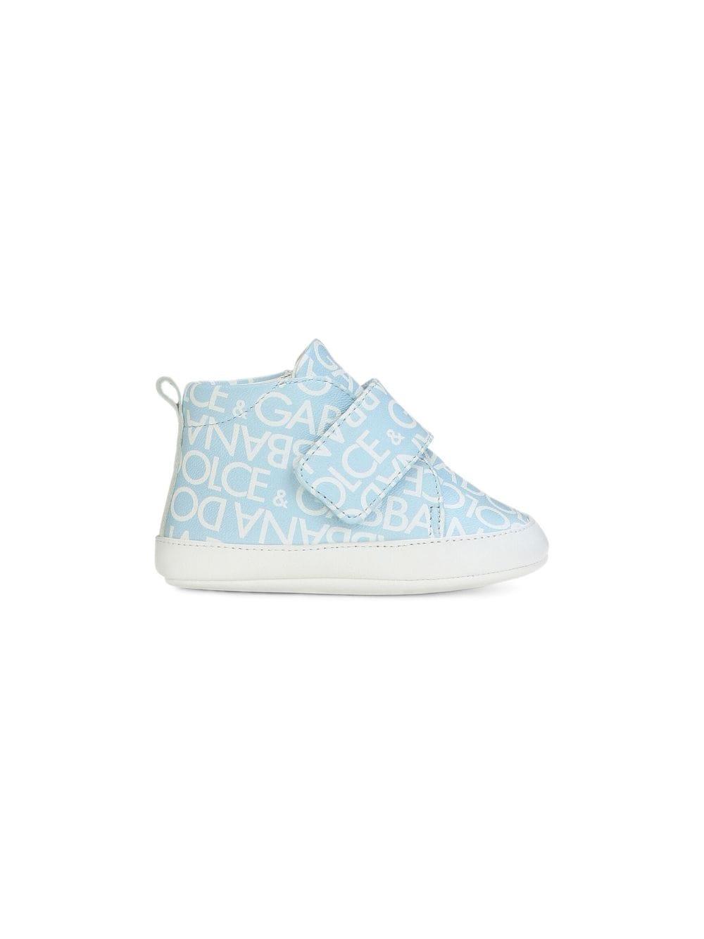 Dolce & Gabbana Kids DG-print high-top sneakers - Blue