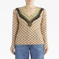 ETRO floral-print knitted top - Orange