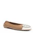 Tory Burch Claire leather ballerina shoes - Brown