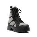 Vic Matie check-pattern leather chunky boots - Black