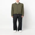 Canali goatskin zip-up shirt jacket - Green
