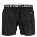Dolce & Gabbana logo-waistband swim shorts - Black