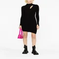 Versace ribbed-knit slashed minidress - Black
