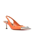Philipp Plein Decollete Crystal Skull low heels - Orange