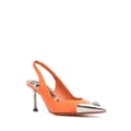 Philipp Plein Decollete Crystal Skull low heels - Orange