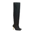 Balmain Moneta monogram thigh-high boots - Black