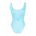 Moschino logo-print backless swimsuit - Blue