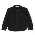 Roberto Cavalli Junior logo-plaque button-up shirt - Black