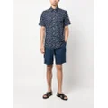 Canali pattern-print cotton shirt - Blue