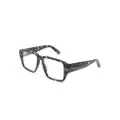 Philipp Plein marbled-pattern square-frame glasses - Black