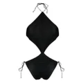 Oséree Lumière Diamond metallic-effect swimsuit - Black