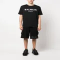 Balmain logo-print cotton cargo shorts - Black