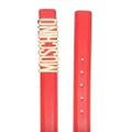 Moschino logo-lettering leather belt - Red