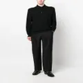 Brioni knit long-sleeve polo shirt - Black