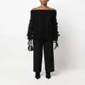 Blumarine off-shoulder knitted top - Black