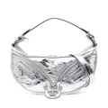 Versace small Repeat metallic-effect shoulder bag - Silver
