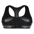 Philipp Plein crystal-embellished logo-underband bra - Black