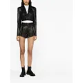 Alexander McQueen high-waisted leather shorts - Black