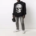 Philipp Plein crystal-embellished skull hoodie - Black