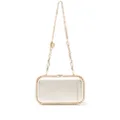 Rosantica Clio crystal-embellished leather clutch bag - Gold